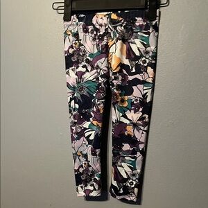 Nike Kids Floral Leggings - Purple and Black